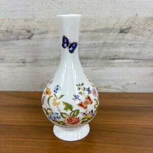 Aynsley Vintage Cottage Garden Fine Bone China Bud Vase 76" Made in England